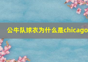 公牛队球衣为什么是chicago