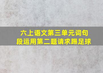 六上语文第三单元词句段运用第二题请求踢足球