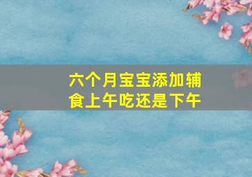 六个月宝宝添加辅食上午吃还是下午