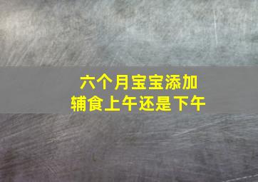 六个月宝宝添加辅食上午还是下午