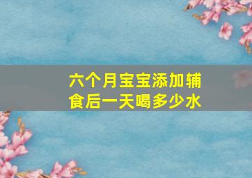 六个月宝宝添加辅食后一天喝多少水