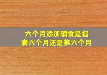 六个月添加辅食是指满六个月还是第六个月