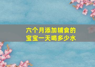 六个月添加辅食的宝宝一天喝多少水