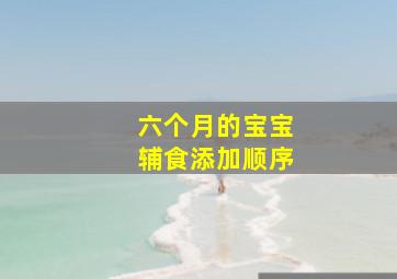 六个月的宝宝辅食添加顺序