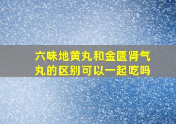 六味地黄丸和金匮肾气丸的区别可以一起吃吗