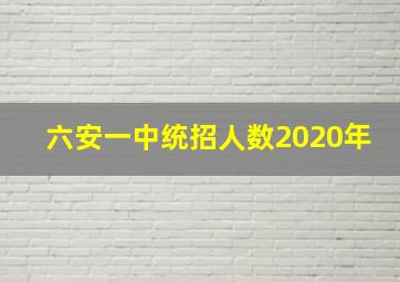 六安一中统招人数2020年