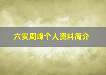 六安周峰个人资料简介