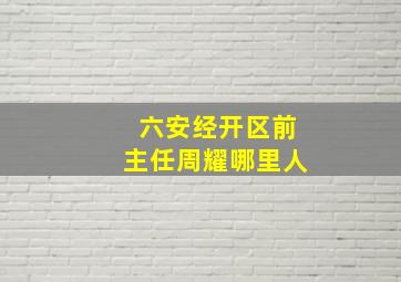 六安经开区前主任周耀哪里人