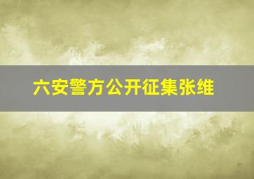 六安警方公开征集张维