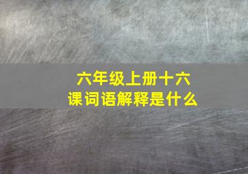 六年级上册十六课词语解释是什么