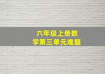 六年级上册数学第三单元难题