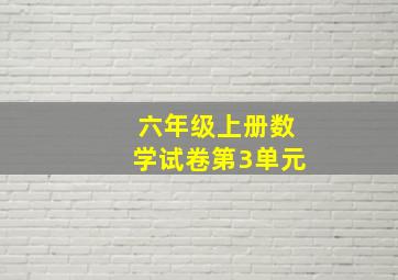 六年级上册数学试卷第3单元