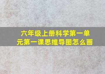 六年级上册科学第一单元第一课思维导图怎么画