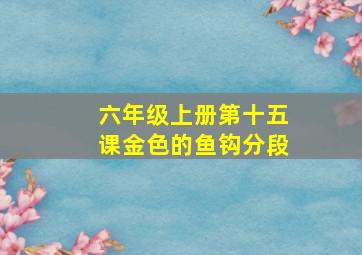 六年级上册第十五课金色的鱼钩分段