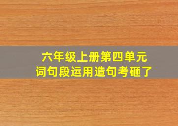 六年级上册第四单元词句段运用造句考砸了