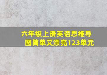 六年级上册英语思维导图简单又漂亮123单元