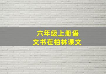 六年级上册语文书在柏林课文