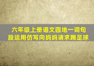 六年级上册语文园地一词句段运用仿写向妈妈请求踢足球