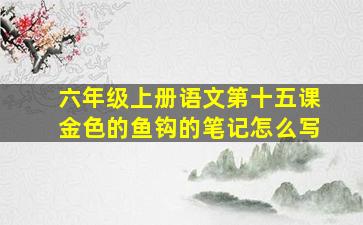 六年级上册语文第十五课金色的鱼钩的笔记怎么写