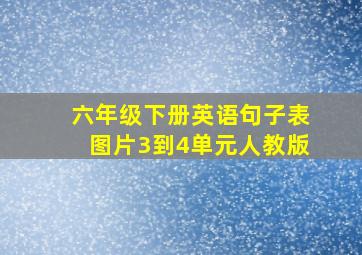 六年级下册英语句子表图片3到4单元人教版