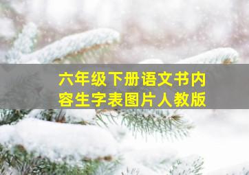 六年级下册语文书内容生字表图片人教版