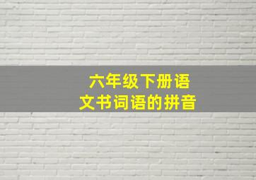 六年级下册语文书词语的拼音