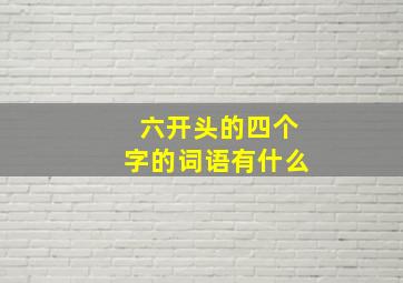 六开头的四个字的词语有什么