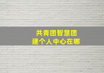 共青团智慧团建个人中心在哪