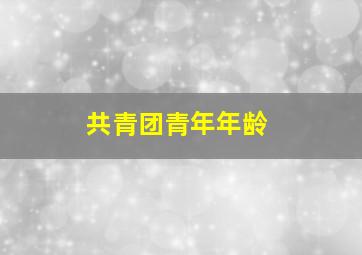 共青团青年年龄