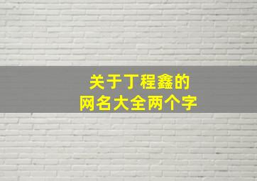 关于丁程鑫的网名大全两个字