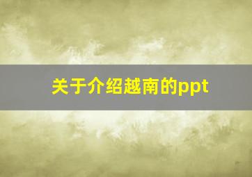 关于介绍越南的ppt