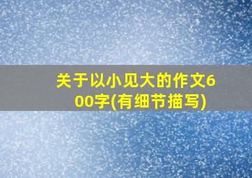 关于以小见大的作文600字(有细节描写)