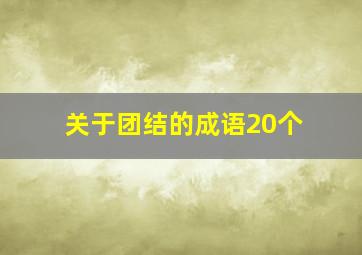 关于团结的成语20个