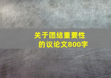 关于团结重要性的议论文800字