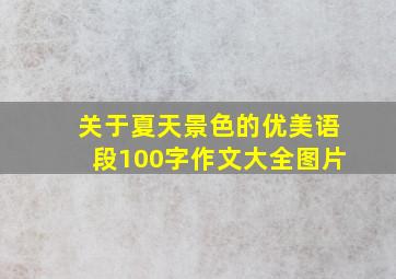 关于夏天景色的优美语段100字作文大全图片