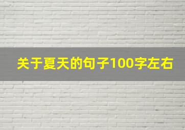 关于夏天的句子100字左右