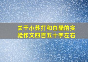 关于小苏打和白醋的实验作文四百五十字左右