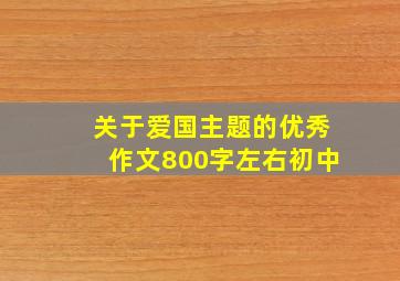 关于爱国主题的优秀作文800字左右初中