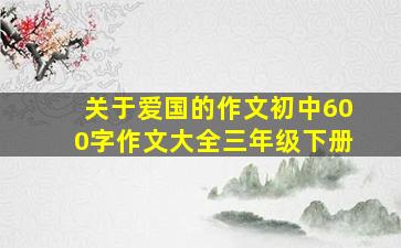 关于爱国的作文初中600字作文大全三年级下册