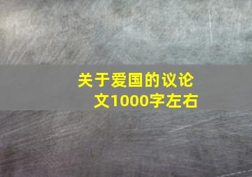 关于爱国的议论文1000字左右