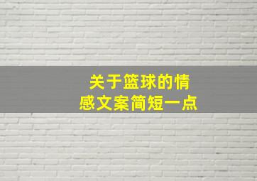 关于篮球的情感文案简短一点