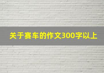 关于赛车的作文300字以上