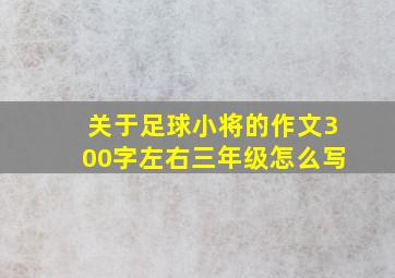 关于足球小将的作文300字左右三年级怎么写