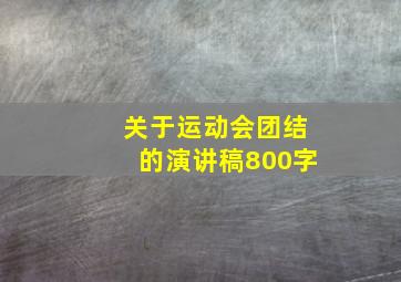 关于运动会团结的演讲稿800字