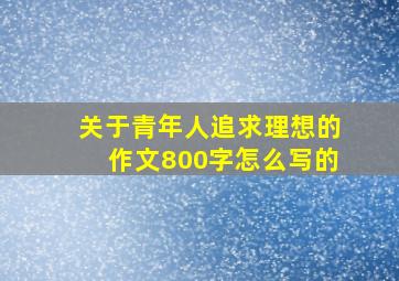 关于青年人追求理想的作文800字怎么写的