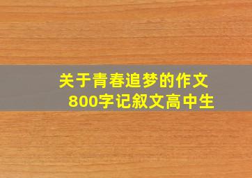 关于青春追梦的作文800字记叙文高中生