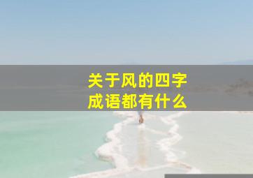 关于风的四字成语都有什么