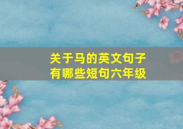 关于马的英文句子有哪些短句六年级