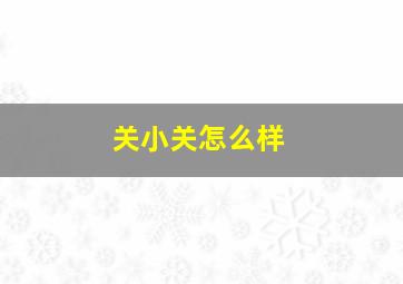 关小关怎么样