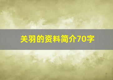 关羽的资料简介70字